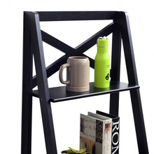 Load image into Gallery viewer, 4-Tier Leaning Free Standing Ladder Shelf Bookcase