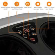 Load image into Gallery viewer, Shiatsu Foot Massager with Heat Kneading Rolling Scraping Air Compression-Silver