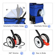 Load image into Gallery viewer, Pet Foldable Cage Stroller For Cat And Dog-Blue