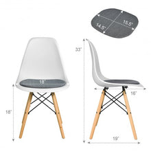Load image into Gallery viewer, 4Pcs Mid Century Dining Chair with Linen Cushion-White
