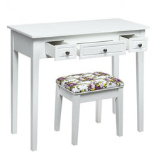 Load image into Gallery viewer, Vanity Dressing Table Set with Flip Top Mirror 3 Drawers