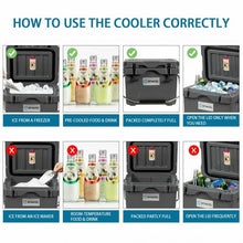 Load image into Gallery viewer, 16 Quart Portable Ice Cooler with 24 Cans-Gray