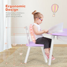 Load image into Gallery viewer, Wood Activity Kids Table and Chair Set with Center Mesh Storage for Snack Time and Homework-Purple