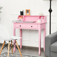 Load image into Gallery viewer, Removable Floating Organizer 2-Tier Mission Home Computer Vanity Desk-Pink