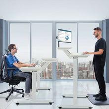 Load image into Gallery viewer, Electric 2-Tier Standing Desk Mobile Sit Stand Desk Height Adjustable-White