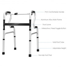 Load image into Gallery viewer, One-Button Folding Aluminum Walking Frame Walker