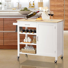 Load image into Gallery viewer, 4-Tier Wood Drawer Kitchen Cart with Storage Shelf and Casters