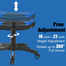 Load image into Gallery viewer, Multi-Use Footrest Swivel Height Adjustable Gaming Ottoman Footstool Chair-Blue