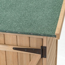 Load image into Gallery viewer, 64" Wooden Storage Shed Outdoor Fir Wood Cabinet