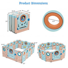 Load image into Gallery viewer, 16-Panel Foldable Baby Safety Play Yard Playpen with Lockable Gate