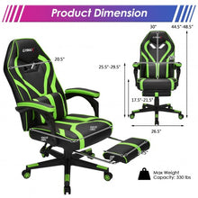 Load image into Gallery viewer, Computer Massage Gaming Recliner Chair with Footrest-Green
