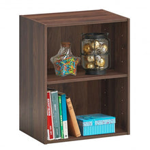 Load image into Gallery viewer, 2 Tier Open Night Stand End Table Sofa Side Storage Furniture-Walnut