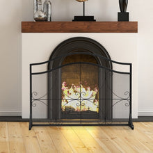 Load image into Gallery viewer, Single Panel Fireplace Screen Free Standing Spark Guard Fence