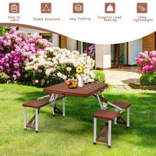 Load image into Gallery viewer, Outdoor Foldable Aluminum Picnic Table with Bench Seats