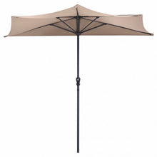 Load image into Gallery viewer, 9Ft Patio Bistro Half Round Umbrella -Beige