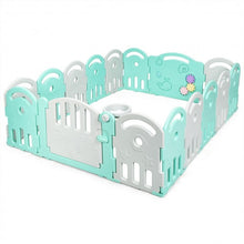 Load image into Gallery viewer, 16-Panel Baby Playpen with Music Box & Basketball Hoop-Gray