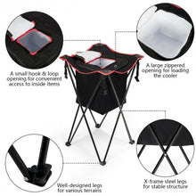 Load image into Gallery viewer, Portable Tub Cooler with Folding Stand and Carry Bag-Black