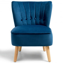 Load image into Gallery viewer, Armless Accent Chair Tufted Velvet Leisure Chair-Blue