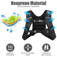 Load image into Gallery viewer, 16LBS Workout Weighted Vest with Mesh Bag Adjustable Buckle