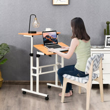 Load image into Gallery viewer, 2 in 1 Height Adjustable Sit Standing Computer Desk