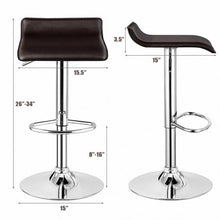 Load image into Gallery viewer, Set of 2 Adjustable PU Leather Backless Bar Stools-Coffee