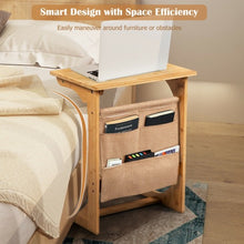 Load image into Gallery viewer, Bamboo Sofa Table End Table Bedside Table with Storage Bag
