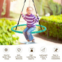 Load image into Gallery viewer, 40'' Spider Web Tree Swing Kids Outdoor Play Set with Adjustable Ropes-Green