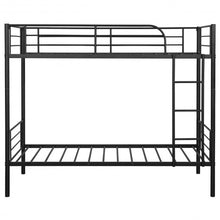Load image into Gallery viewer, Metal Twin Kids Bunk Bed with Ladder Safety Guard Rails