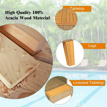 Load image into Gallery viewer, 4PCS Patio Rattan Furniture Set with Wooden Side Table