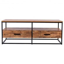 Load image into Gallery viewer, 47" 2-Tier Cocktail 2 Drawer Coffee Table Metal Desk