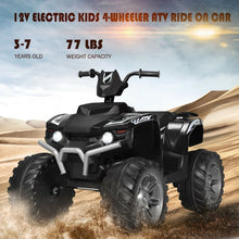 Load image into Gallery viewer, 12V Kids 4-Wheeler ATV Quad Ride On Car -Black