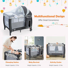 Load image into Gallery viewer, Portable Baby Playard with Changing Station and Net