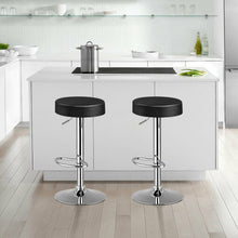 Load image into Gallery viewer, Adjustable Swivel Set of 2 Round Bar Stool Pub Chair-Black