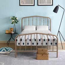 Load image into Gallery viewer, Twin Size Metal Bed Frame with Headboard & Footboard-Brown
