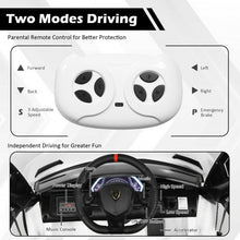 Load image into Gallery viewer, 12 V Licensed Lamborghini SVJ RC Kids Ride On Car with Trunk and Music-White
