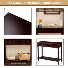 Load image into Gallery viewer, Console Accent Sofa Table with Drawers and Bottom Shelf-Brown