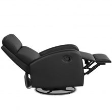 Load image into Gallery viewer, Recliner Chair Swivel Rocker Manual Single Sofa Lounger with Footrest-Black