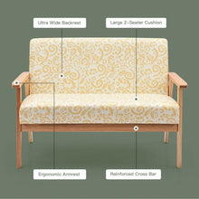 Load image into Gallery viewer, Modern Fabric Loveseat Sofa Couch Upholstered 2-Seat Armchair-Yellow
