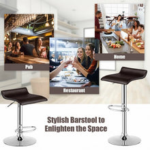 Load image into Gallery viewer, Set of 2 Adjustable PU Leather Backless Bar Stools-Coffee