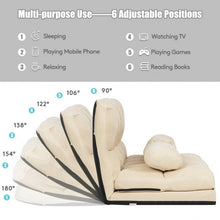 Load image into Gallery viewer, Foldable Floor 6-Position Adjustable Lounge Couch-Beige