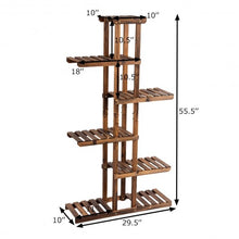Load image into Gallery viewer, 6 Tier Garden Wooden Shelf Storage Plant Rack Stand