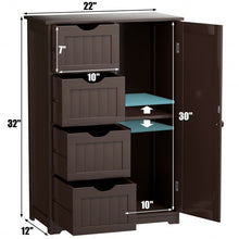 Load image into Gallery viewer, Standing Indoor Wooden Cabinet with 4 Drawers-Brown