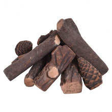Load image into Gallery viewer, 9 pcs Ceramic Fireplace Imitation Wood Propane Log Set