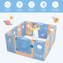 Load image into Gallery viewer, 14-Panel Foldable Playpen Kids Activity Center with Lockable Door