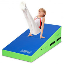 Load image into Gallery viewer, Folding Wedge Exercise Gymnastics Mat with Handles-Green