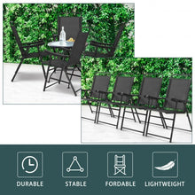Load image into Gallery viewer, Set of 4 Folding Sling Chairs with Armrest