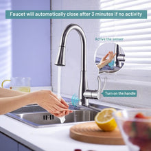 Load image into Gallery viewer, Touchless Kitchen Faucet with 360° Swivel Single Handle Sensor and 3 Mode Sprayer