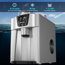 Load image into Gallery viewer, 2-In-1 Ice Maker Water Dispenser 36lbs/24H LCD Display-Silver