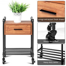 Load image into Gallery viewer, 2-Tier End Coffee Living Room Table with Drawer & Wheels