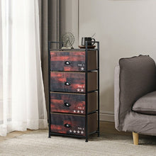 Load image into Gallery viewer, 4 Drawer Fabric Dresser Storage Tower Nightstand